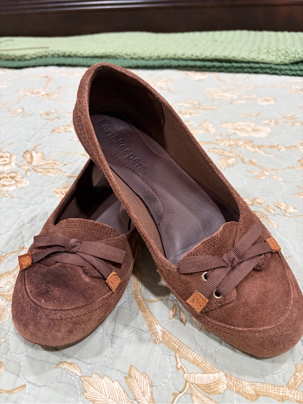 Brown Suede Bow Loafers-EarthKeeper Women's Casual Flats